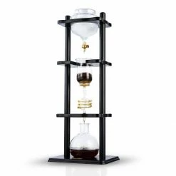Cold Brewers Yama 6-8 Cup Cold Drip Maker Straight Black Wood Frame (32oz)