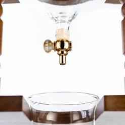 Yama 6-8 Cup Cold Drip Maker Curved Brown Wood Frame (32oz) Cold Brewers